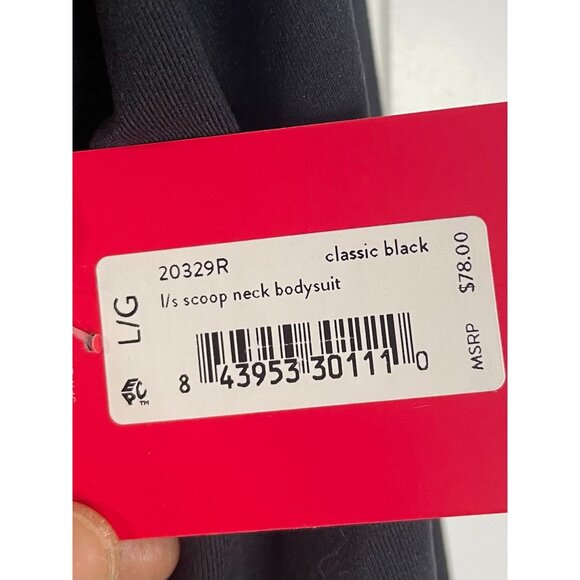 Spanx L/S Scoop Neck Bodysuit Classic Black Size Large - Picture 5 of 12